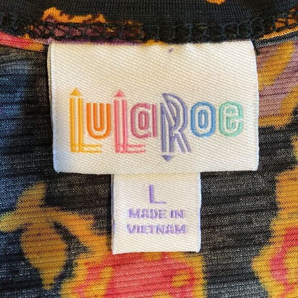 Lularoe Irma Popover Floral Top Purple/Red/Gray Size Large - Picture 9 of 10